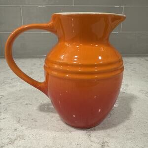 Le Creucet FLAME 20oz Breakfast Jug Pitcher w Handle NEW Second Choix Line 600ml